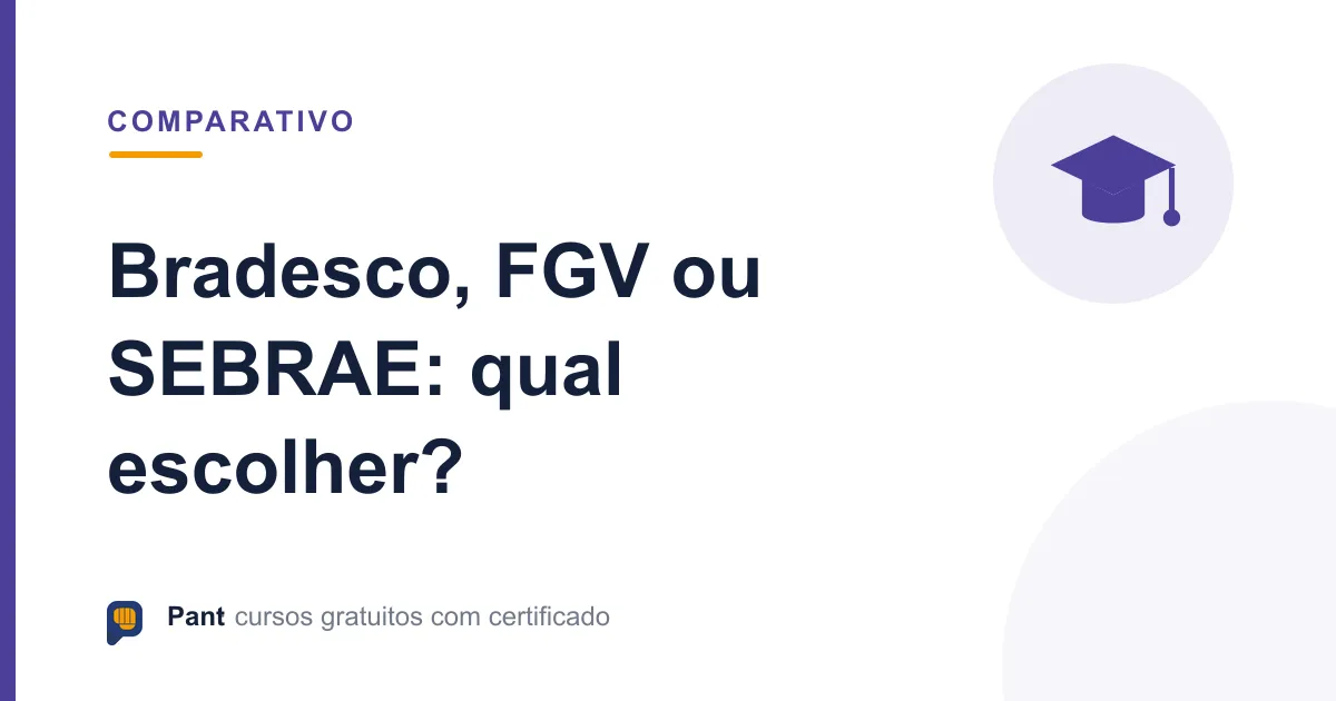 Capa do comparativo entre Bradesco, FGV e SEBRAE