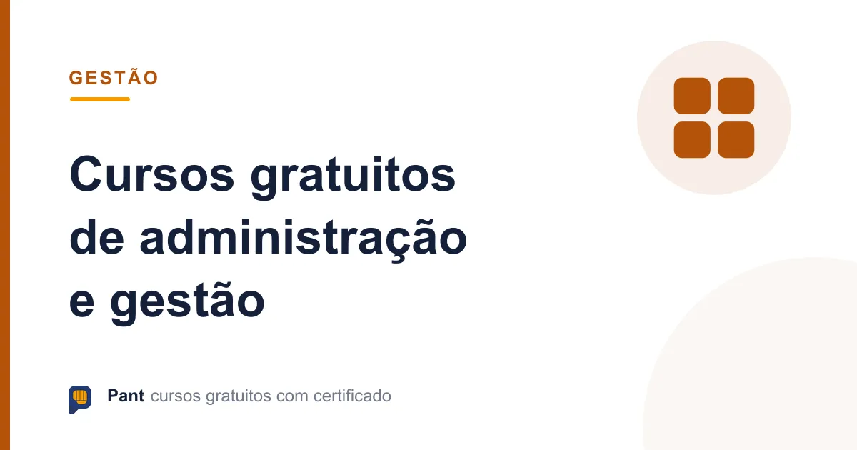 Capa do guia de cursos gratuitos de administração e gestão
