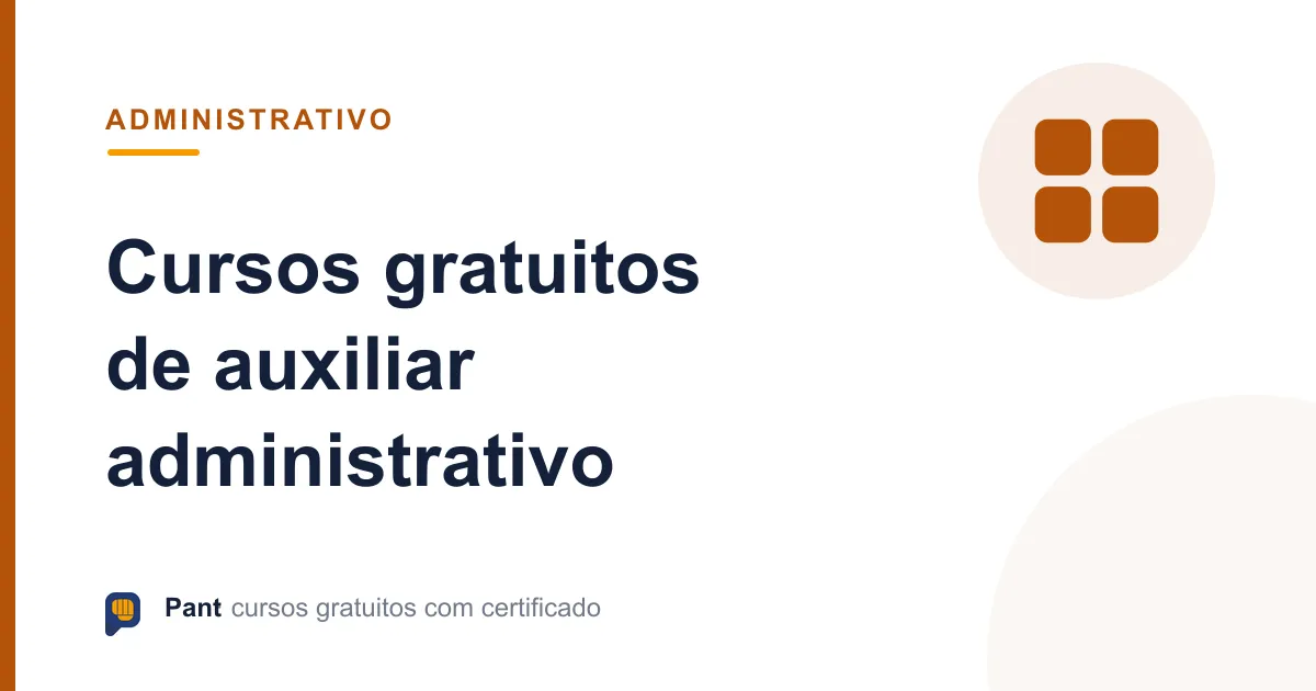 Capa do guia de cursos gratuitos de auxiliar administrativo