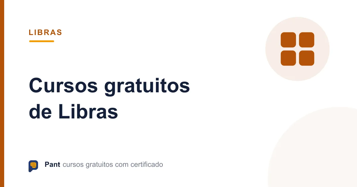 Capa do guia de cursos gratuitos de Libras