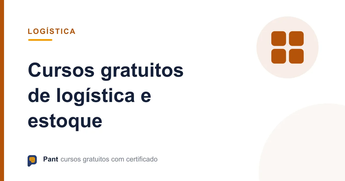 Capa do guia de cursos gratuitos de logística e controle de estoque