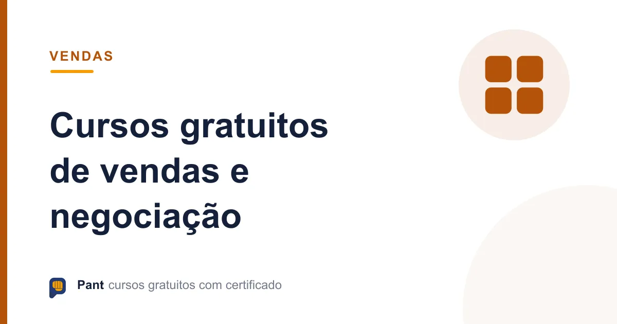 Capa do guia de cursos gratuitos de vendas e negociação