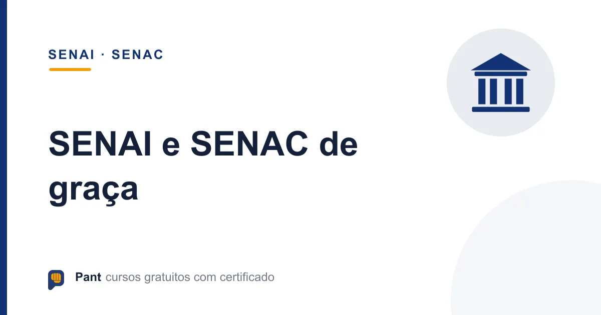 Capa do guia de cursos gratuitos do SENAI e SENAC